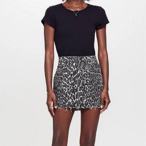MOTHER Black and White Animal Print Skirt - Picture 3 of 14